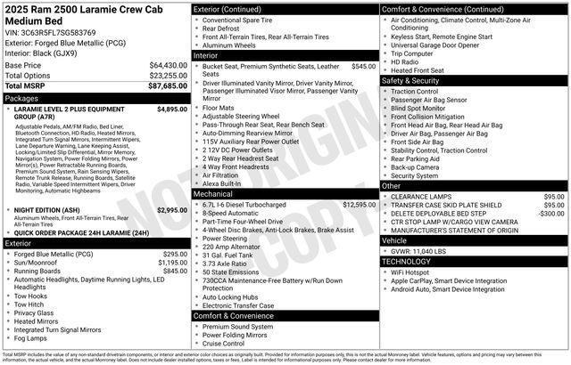 new 2025 Ram 2500 car, priced at $75,351