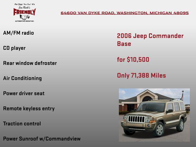 used 2006 Jeep Commander car, priced at $10,500