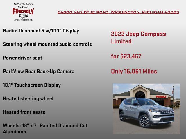 used 2022 Jeep Compass car, priced at $23,457