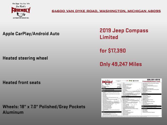 used 2019 Jeep Compass car, priced at $17,390