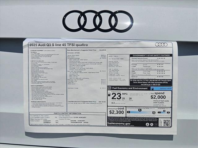 new 2025 Audi Q3 car, priced at $46,105