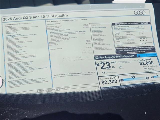 new 2025 Audi Q3 car, priced at $44,055