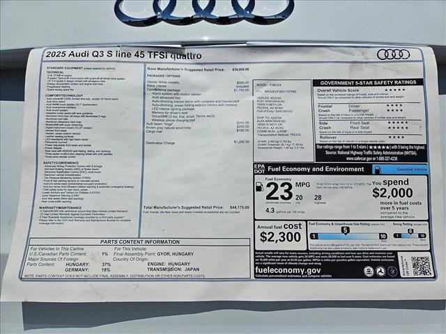 new 2025 Audi Q3 car, priced at $44,175