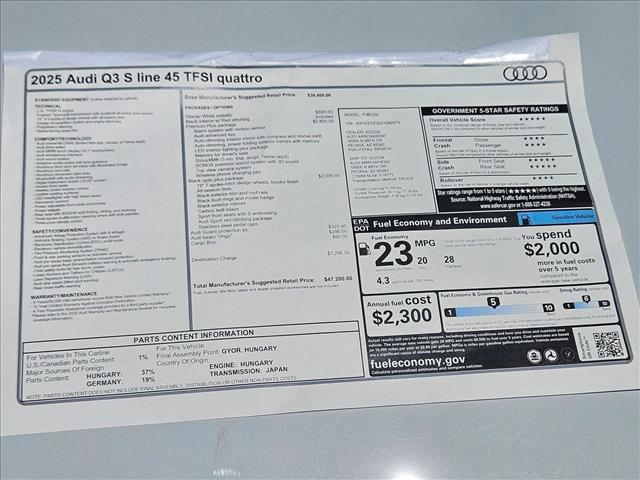 new 2025 Audi Q3 car, priced at $47,200