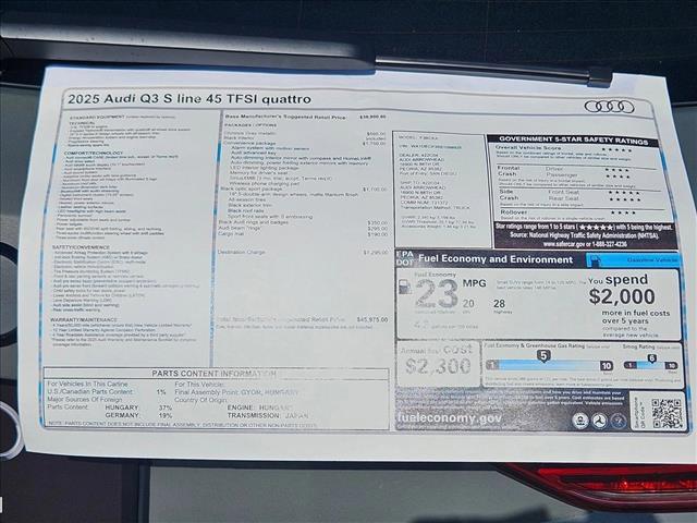 new 2025 Audi Q3 car, priced at $45,975