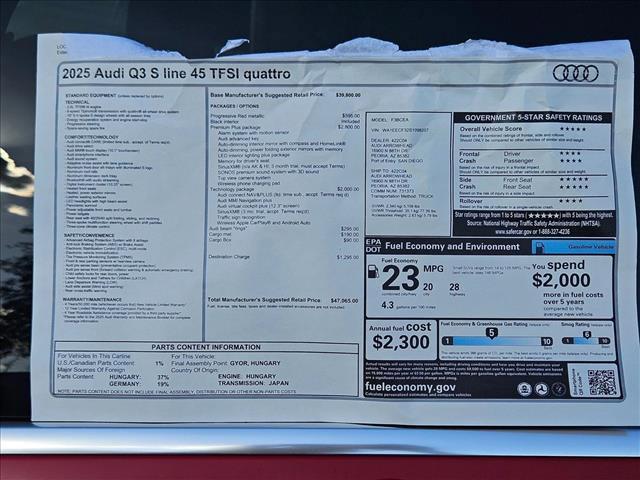 new 2025 Audi Q3 car, priced at $47,065