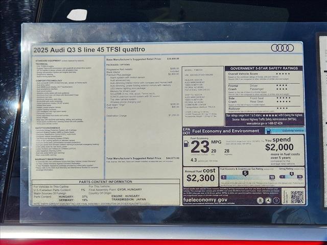 new 2025 Audi Q3 car, priced at $44,875