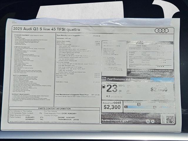 new 2025 Audi Q3 car, priced at $47,325