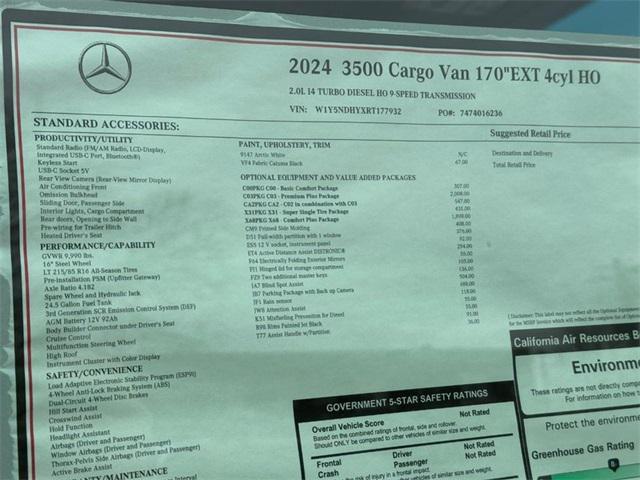 new 2024 Mercedes-Benz Sprinter 3500 car, priced at $75,166