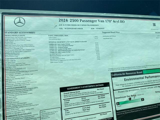 new 2024 Mercedes-Benz Sprinter 2500 car, priced at $78,975