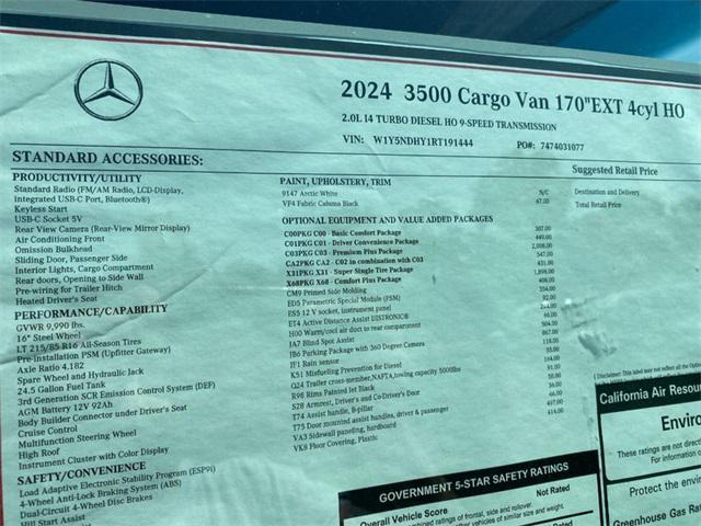 new 2024 Mercedes-Benz Sprinter 3500 car, priced at $76,686