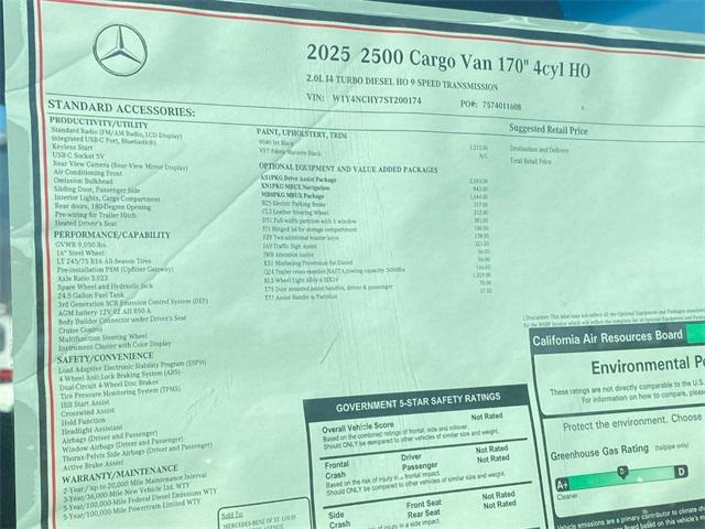 new 2025 Mercedes-Benz Sprinter 2500 car, priced at $71,869