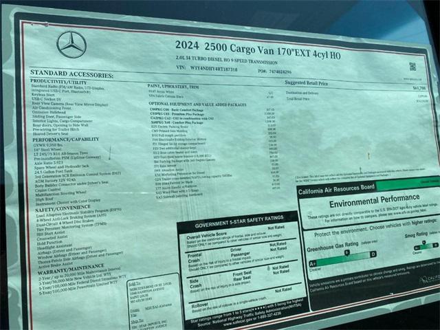 new 2024 Mercedes-Benz Sprinter 2500 car, priced at $74,153