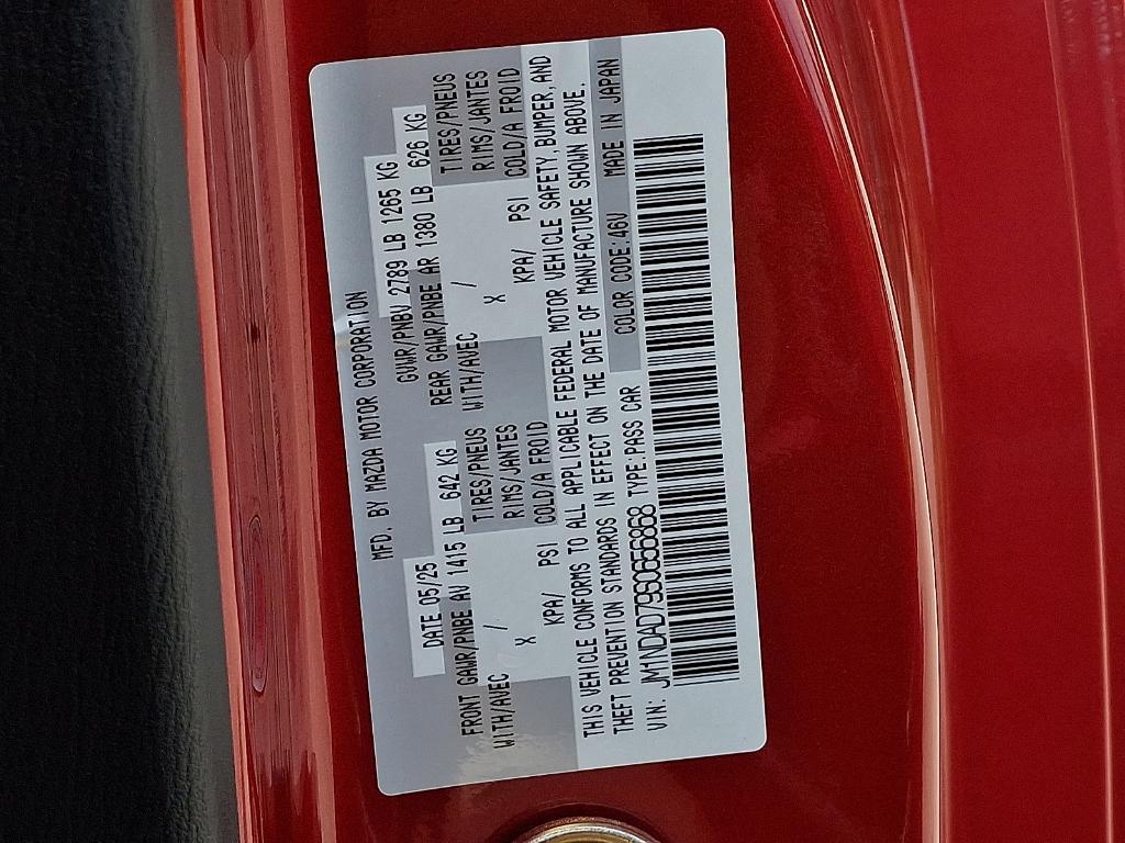 new 2025 Mazda MX-5 Miata car, priced at $37,194