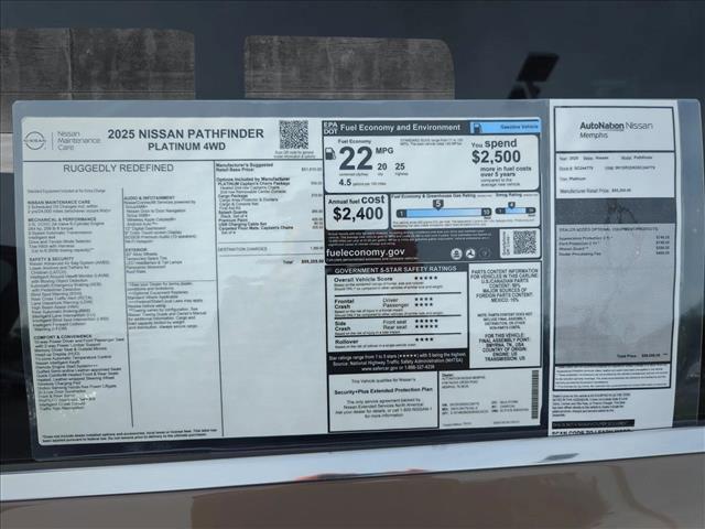 new 2025 Nissan Pathfinder car, priced at $55,205
