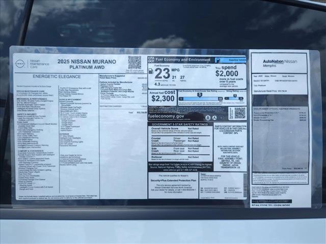new 2025 Nissan Murano car, priced at $52,750