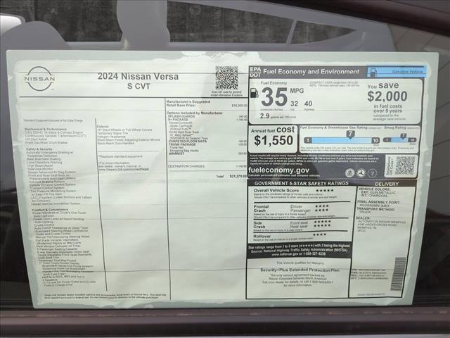 new 2024 Nissan Versa car, priced at $21,270