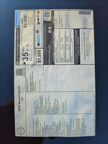 new 2025 Nissan Versa car, priced at $19,240