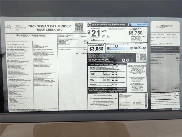 new 2025 Nissan Pathfinder car, priced at $46,075