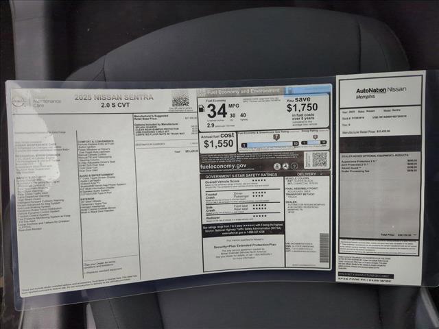 new 2025 Nissan Sentra car, priced at $21,061
