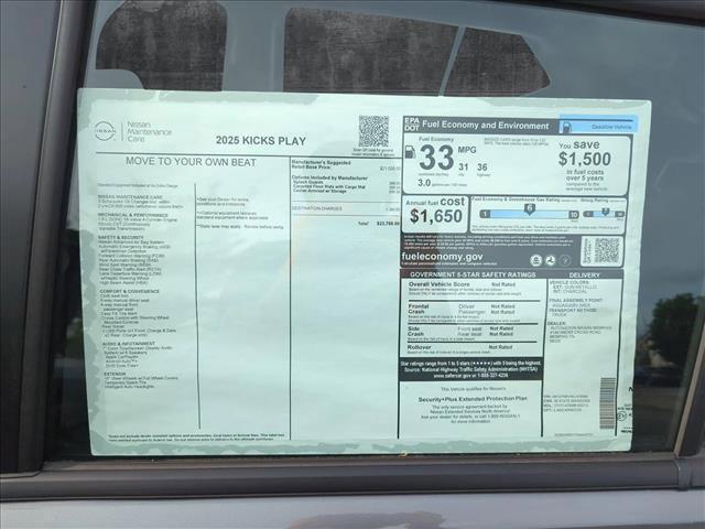 new 2025 Nissan Kicks car, priced at $21,671