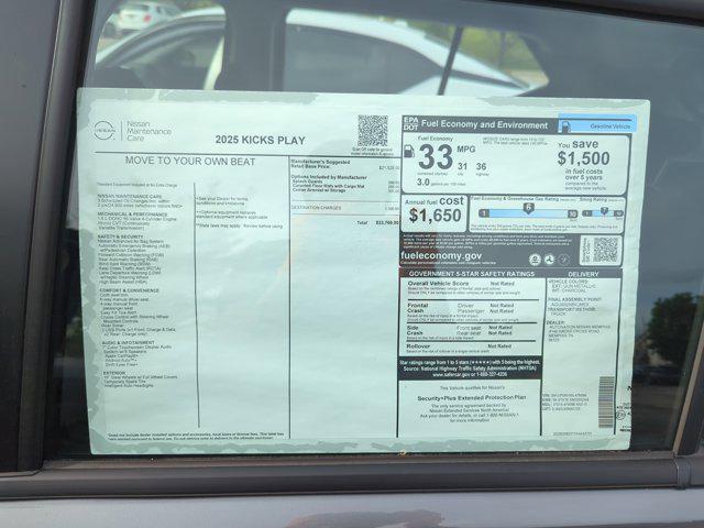 new 2025 Nissan Kicks car, priced at $23,760