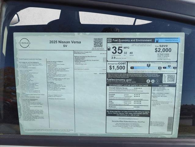 new 2025 Nissan Versa car, priced at $19,644