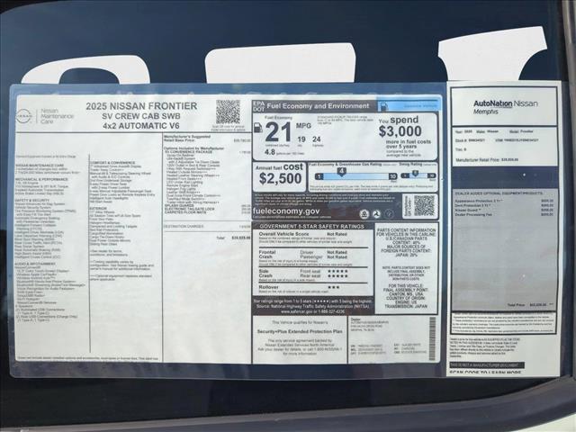 new 2025 Nissan Frontier car, priced at $33,735