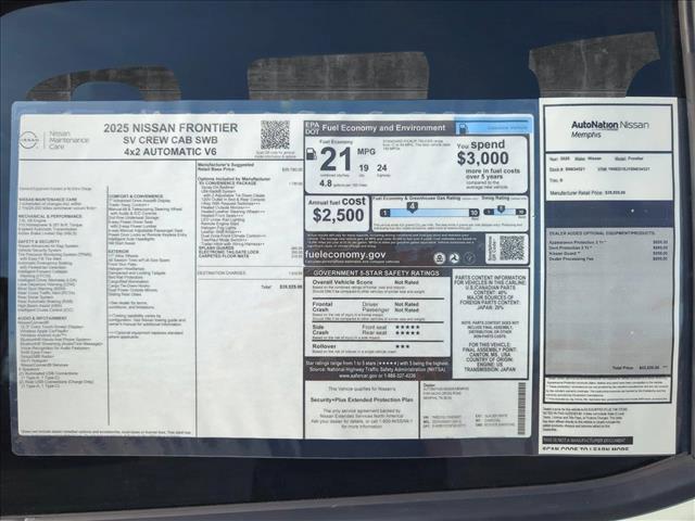 new 2025 Nissan Frontier car, priced at $36,925