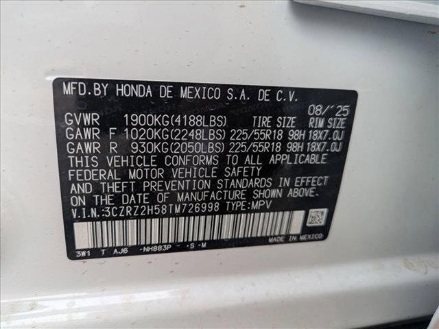 new 2026 Honda HR-V car, priced at $30,278