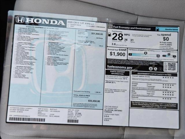 new 2025 Honda CR-V car, priced at $32,402