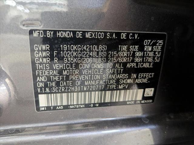 new 2026 Honda HR-V car, priced at $28,197