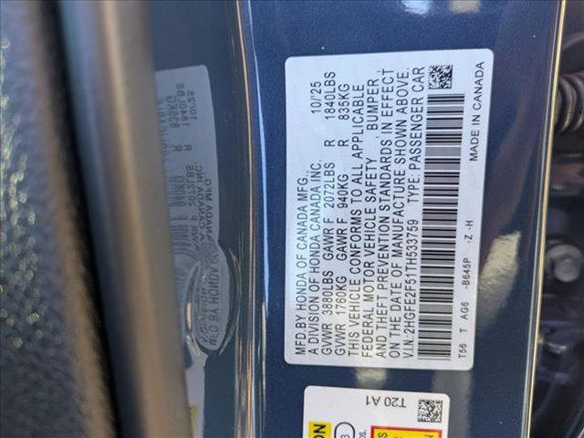 new 2026 Honda Civic car, priced at $27,227