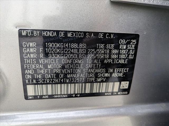 new 2026 Honda HR-V car, priced at $31,818