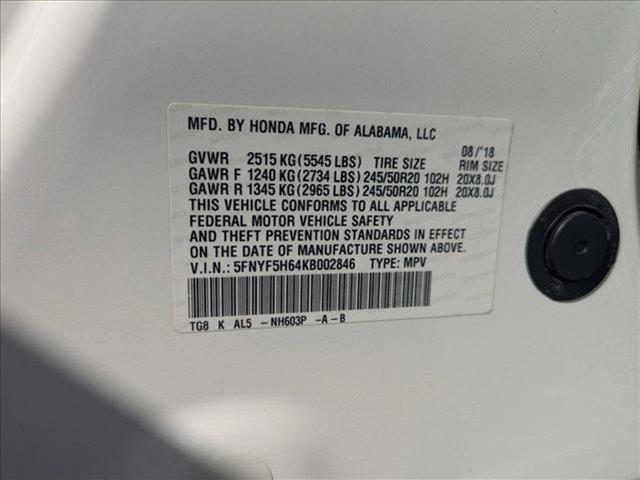 used 2019 Honda Pilot car, priced at $22,997