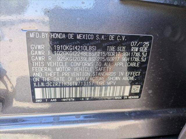 new 2026 Honda HR-V car, priced at $26,746