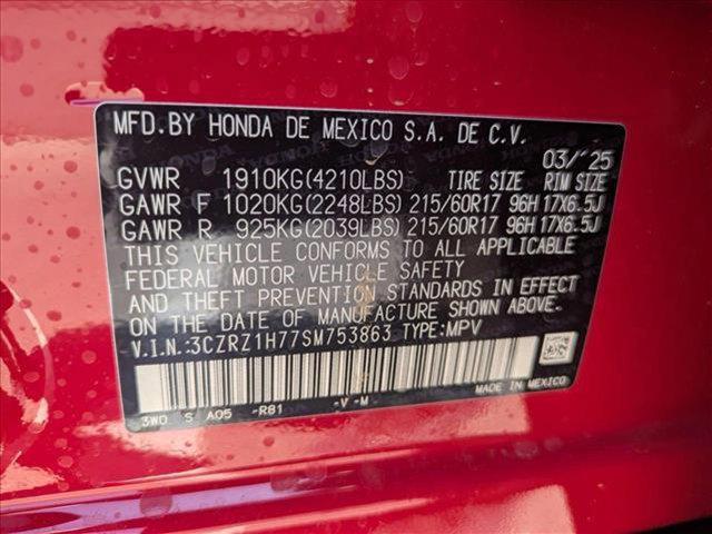new 2025 Honda HR-V car, priced at $29,790