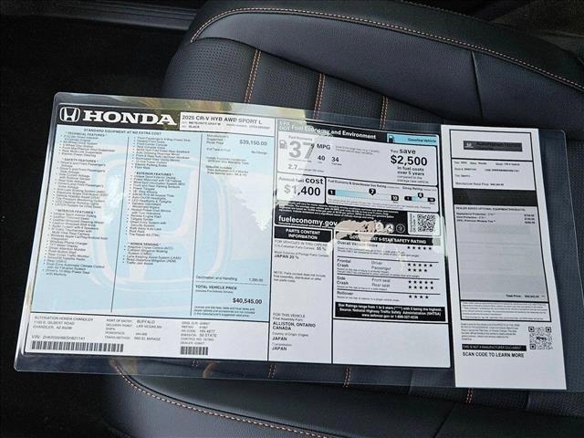 new 2025 Honda CR-V Hybrid car, priced at $38,880