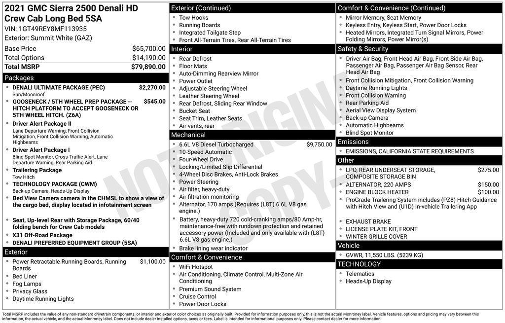 used 2021 GMC Sierra 2500 car, priced at $60,200