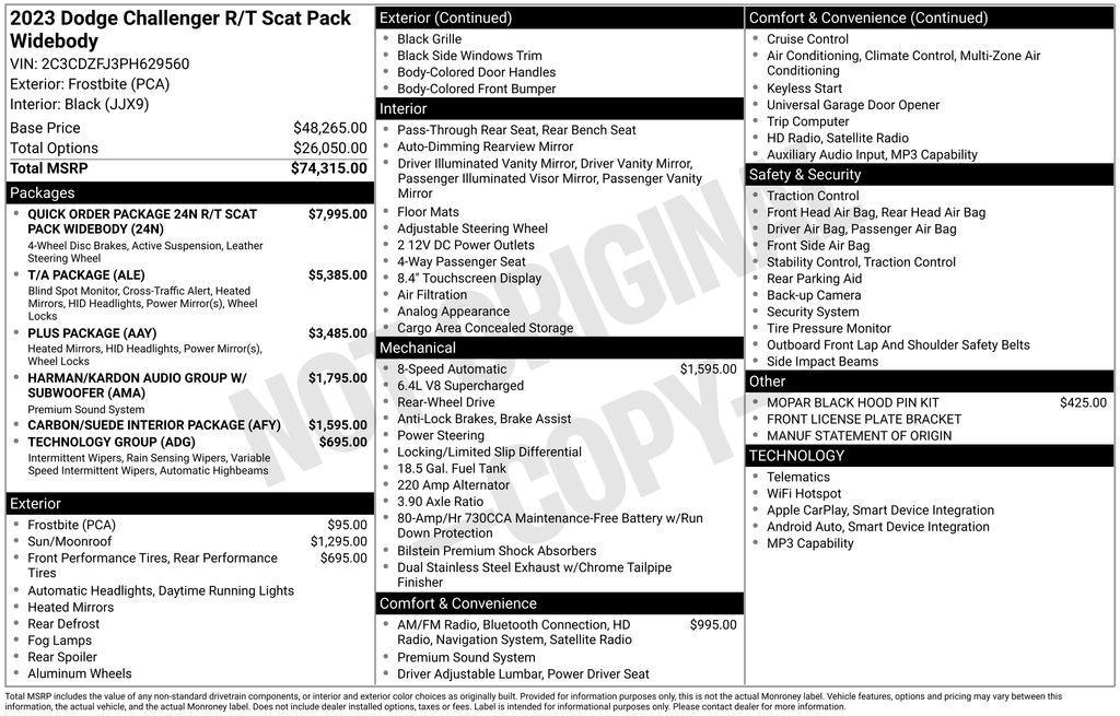 used 2023 Dodge Challenger car, priced at $49,604