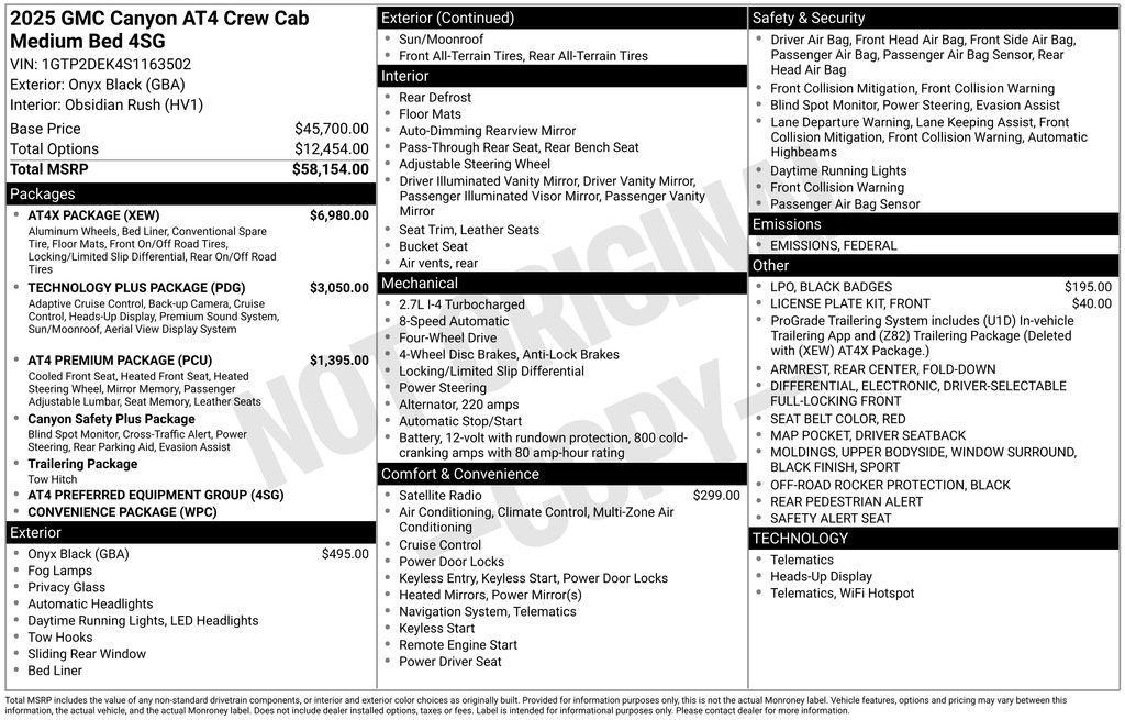 new 2025 GMC Canyon car, priced at $49,265
