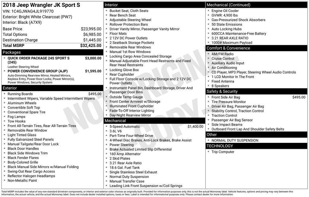 used 2018 Jeep Wrangler JK car, priced at $18,400