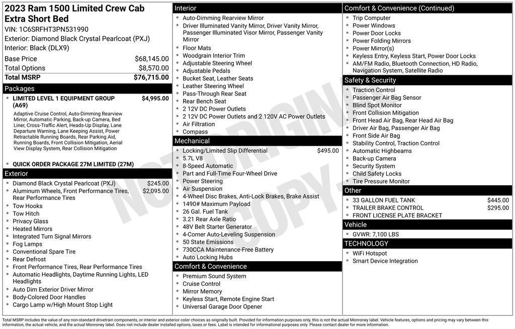 used 2023 Ram 1500 car, priced at $48,918