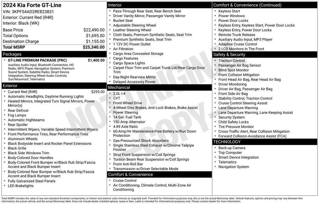 used 2024 Kia Forte car, priced at $19,887