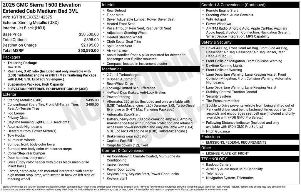 new 2025 GMC Sierra 1500 car, priced at $39,734