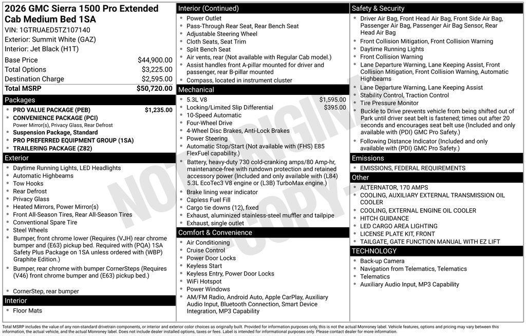 new 2026 GMC Sierra 1500 car, priced at $40,944