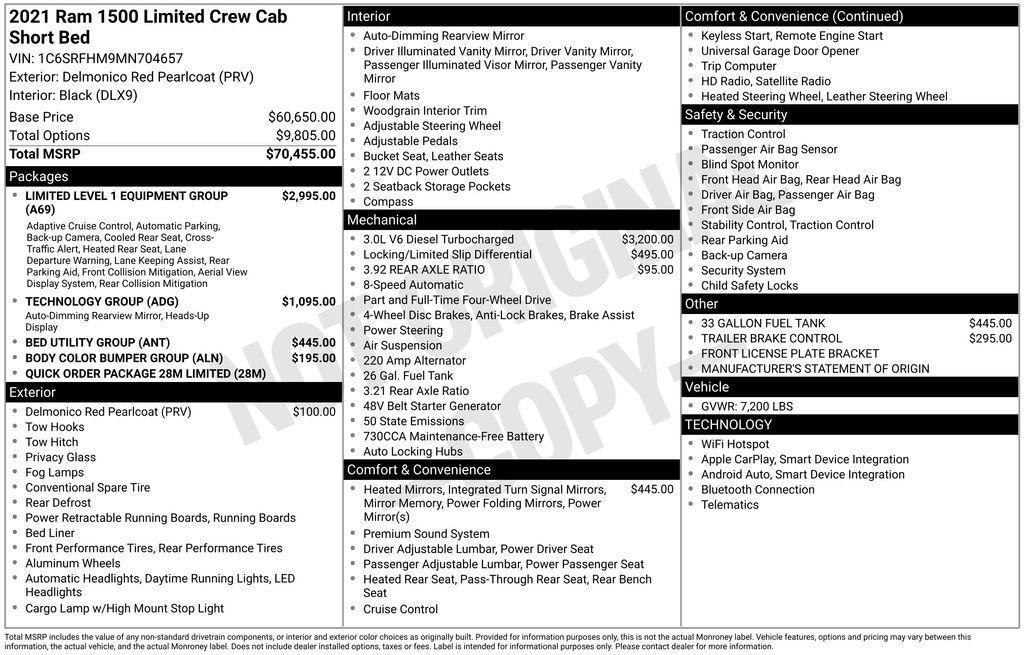 used 2021 Ram 1500 car, priced at $37,942