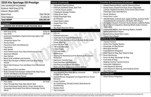 new 2025 Kia Sportage car, priced at $33,659