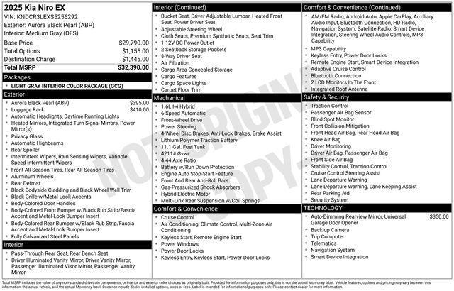 new 2025 Kia Niro car, priced at $26,765