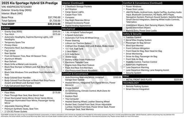 new 2025 Kia Sportage Hybrid car, priced at $36,383